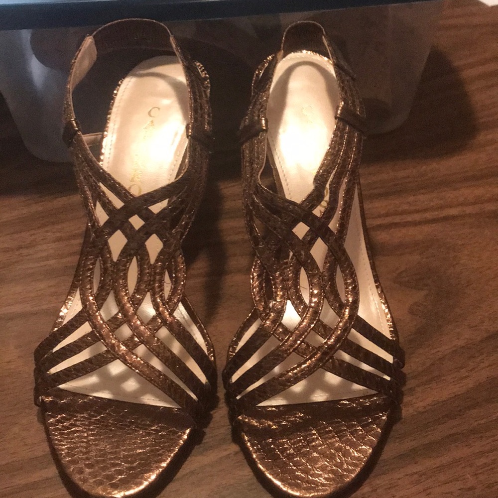New without tags, bronze colored heels.